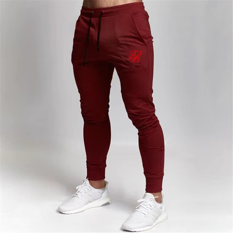 Men'S High-Quality Sik Silk Brand Polyester Trousers Fitness Casual Trousers Daily Training Fitness Casual Sports Jogging Pants