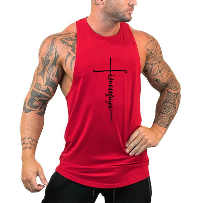 Mens Tank Tops Shirt Gym Tank Top Fitness Clothing Vest Sleeveless Cotton Man Canotte Bodybuilding Ropa Hombre Man Clothes Wear