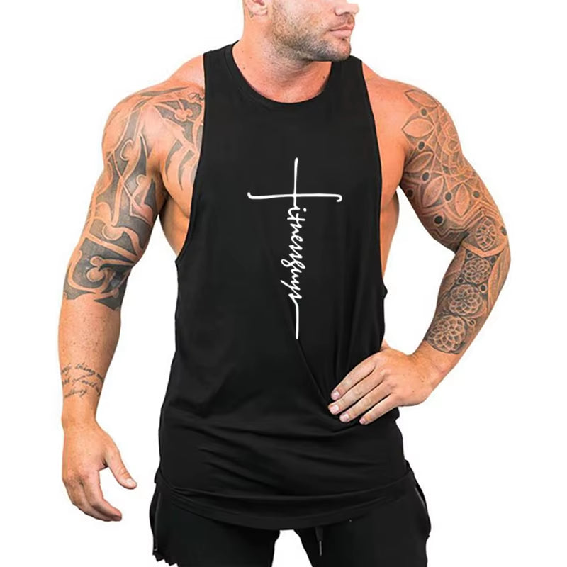 Mens Tank Tops Shirt Gym Tank Top Fitness Clothing Vest Sleeveless Cotton Man Canotte Bodybuilding Ropa Hombre Man Clothes Wear