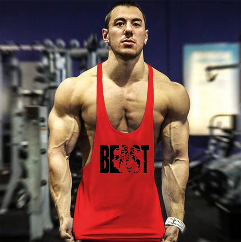 2022 Cotton Gyms Tank Tops Men Sleeveless Tanktops for Boys Bodybuilding Clothing Undershirt Fitness Stringer Vest