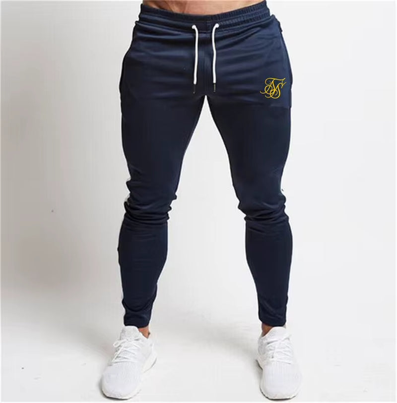 Men'S High-Quality Sik Silk Brand Polyester Trousers Fitness Casual Trousers Daily Training Fitness Casual Sports Jogging Pants