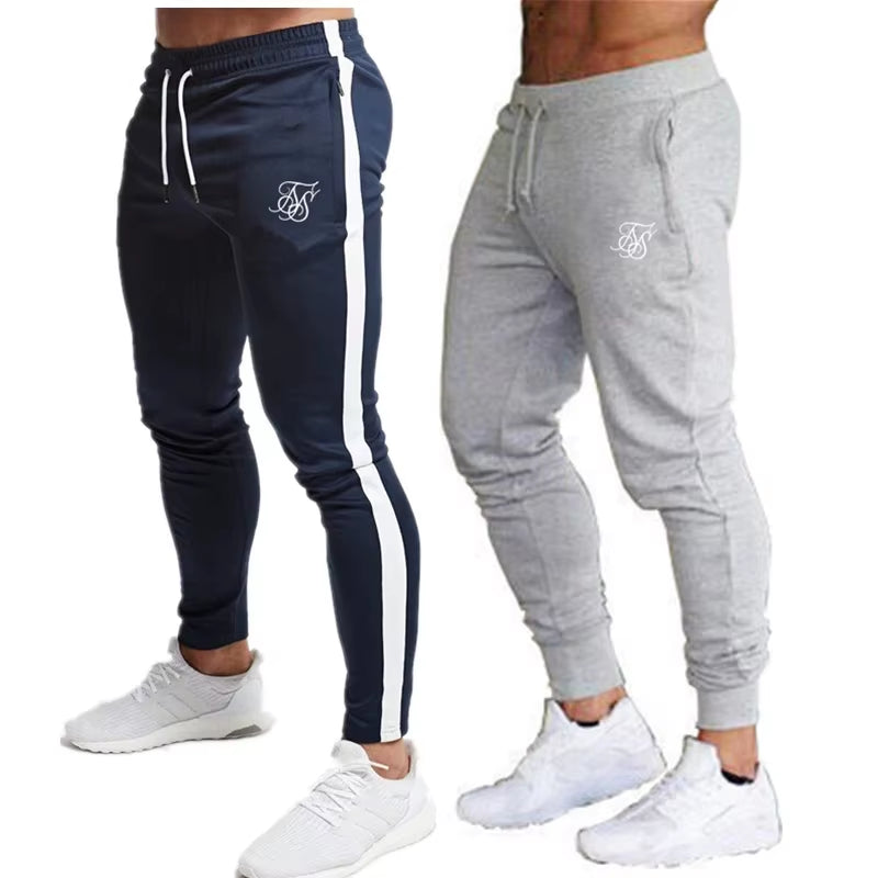 Men'S High-Quality Sik Silk Brand Polyester Trousers Fitness Casual Trousers Daily Training Fitness Casual Sports Jogging Pants