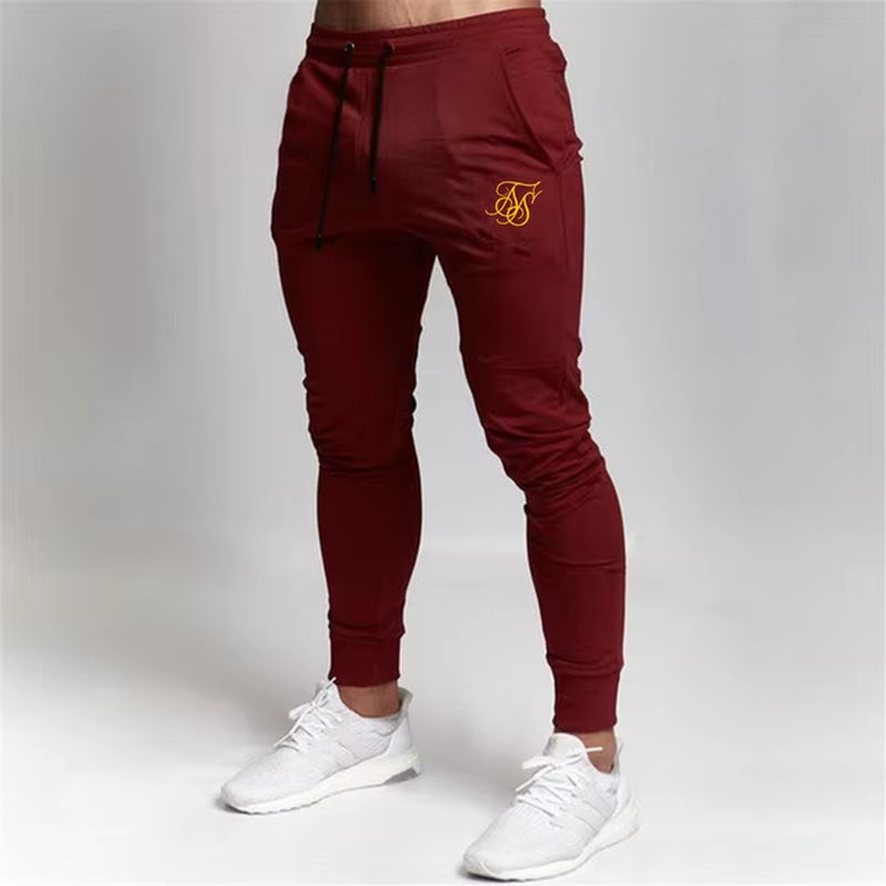 Men'S High-Quality Sik Silk Brand Polyester Trousers Fitness Casual Trousers Daily Training Fitness Casual Sports Jogging Pants