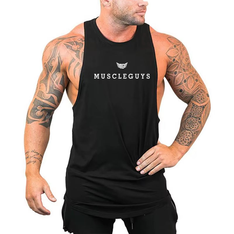 Mens Tank Tops Shirt Gym Tank Top Fitness Clothing Vest Sleeveless Cotton Man Canotte Bodybuilding Ropa Hombre Man Clothes Wear