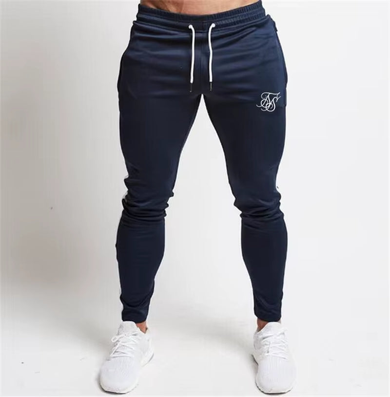 Men'S High-Quality Sik Silk Brand Polyester Trousers Fitness Casual Trousers Daily Training Fitness Casual Sports Jogging Pants
