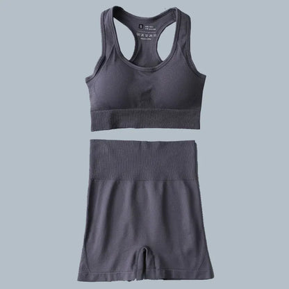 Seamless Sports Suit for Women, Yoga Set, Workout Clothes, Fitness Wear, Long Sleeve Crop Top, High Waist Leggings, Gym Clothing