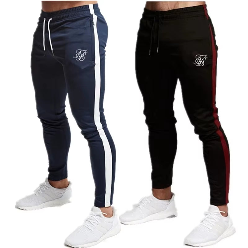 Men'S High-Quality Sik Silk Brand Polyester Trousers Fitness Casual Trousers Daily Training Fitness Casual Sports Jogging Pants