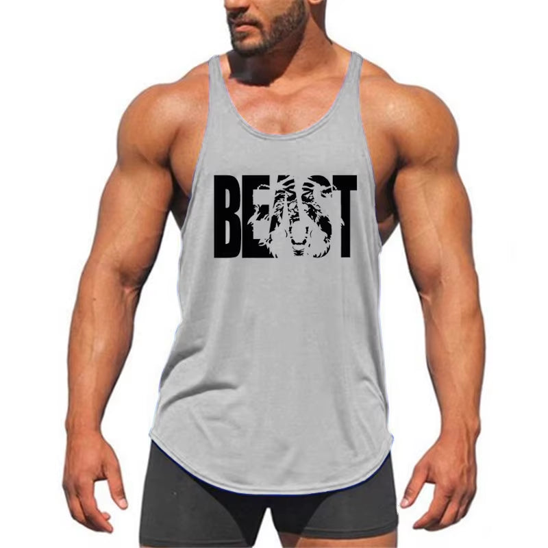 2022 Cotton Gyms Tank Tops Men Sleeveless Tanktops for Boys Bodybuilding Clothing Undershirt Fitness Stringer Vest