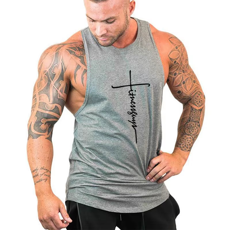 Mens Tank Tops Shirt Gym Tank Top Fitness Clothing Vest Sleeveless Cotton Man Canotte Bodybuilding Ropa Hombre Man Clothes Wear