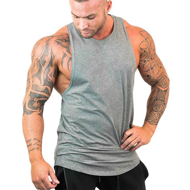 Mens Tank Tops Shirt Gym Tank Top Fitness Clothing Vest Sleeveless Cotton Man Canotte Bodybuilding Ropa Hombre Man Clothes Wear