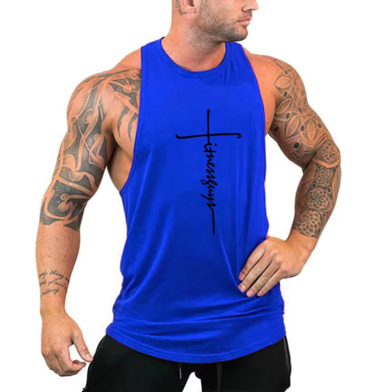Mens Tank Tops Shirt Gym Tank Top Fitness Clothing Vest Sleeveless Cotton Man Canotte Bodybuilding Ropa Hombre Man Clothes Wear