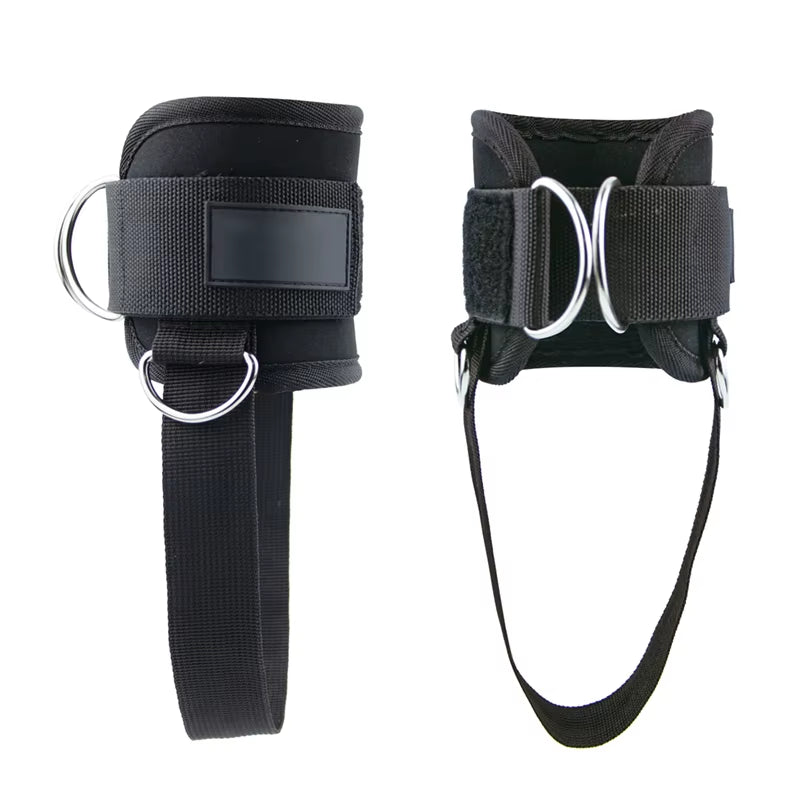 Cable Machine Ankle Straps Fitness Cuffs for Men Women Neoprene Padded 4 D-Ring Ankle Support Protectier Gym Workouts Leg Weight