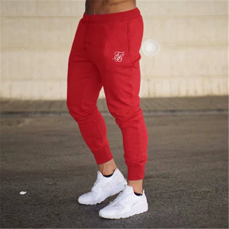 Men'S High-Quality Sik Silk Brand Polyester Trousers Fitness Casual Trousers Daily Training Fitness Casual Sports Jogging Pants