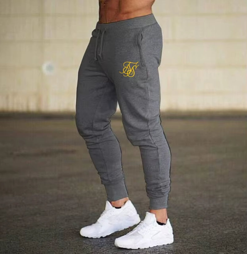 Men'S High-Quality Sik Silk Brand Polyester Trousers Fitness Casual Trousers Daily Training Fitness Casual Sports Jogging Pants