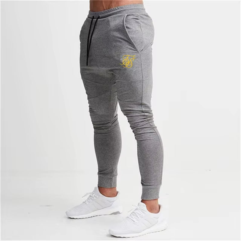 Men'S High-Quality Sik Silk Brand Polyester Trousers Fitness Casual Trousers Daily Training Fitness Casual Sports Jogging Pants
